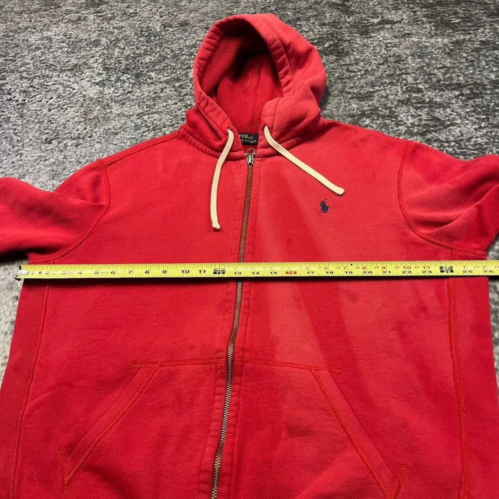 Polo Ralph Lauren‎ Zip Up Hoodie Mens XL Red Thermal Pony Preppy Sweatshirt